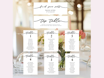 Table Plan - Framed - Bespoke